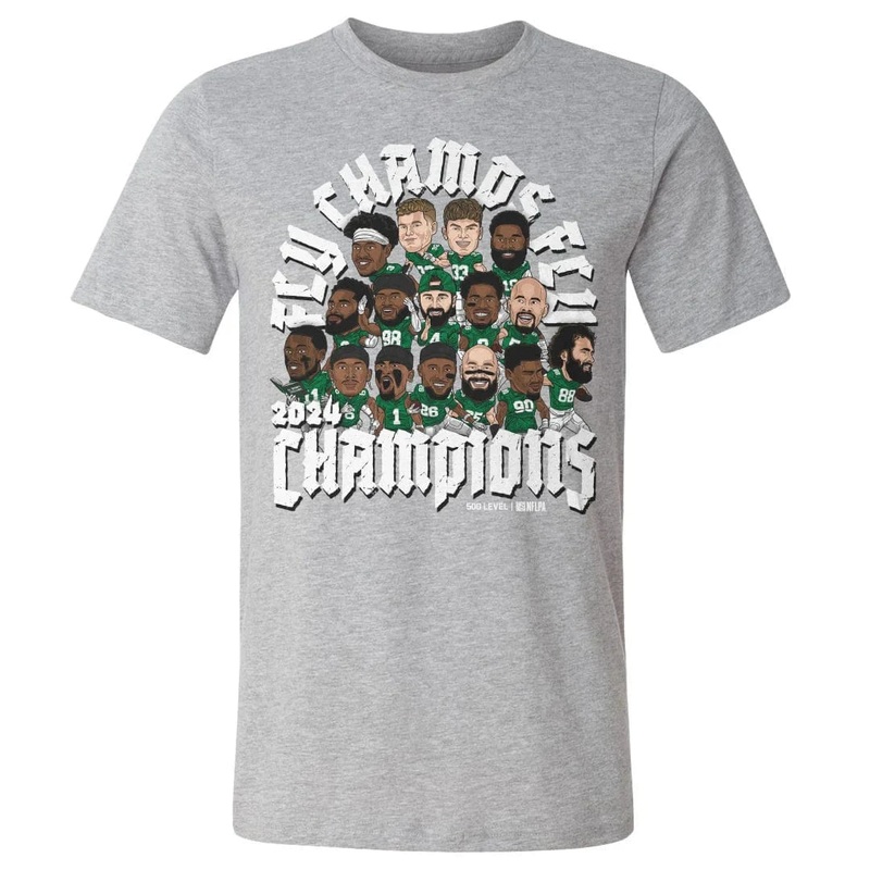 Philadelphia Eagles 500 Level NFL Super Bowl LIX Champs Group T-Shirt – Grey