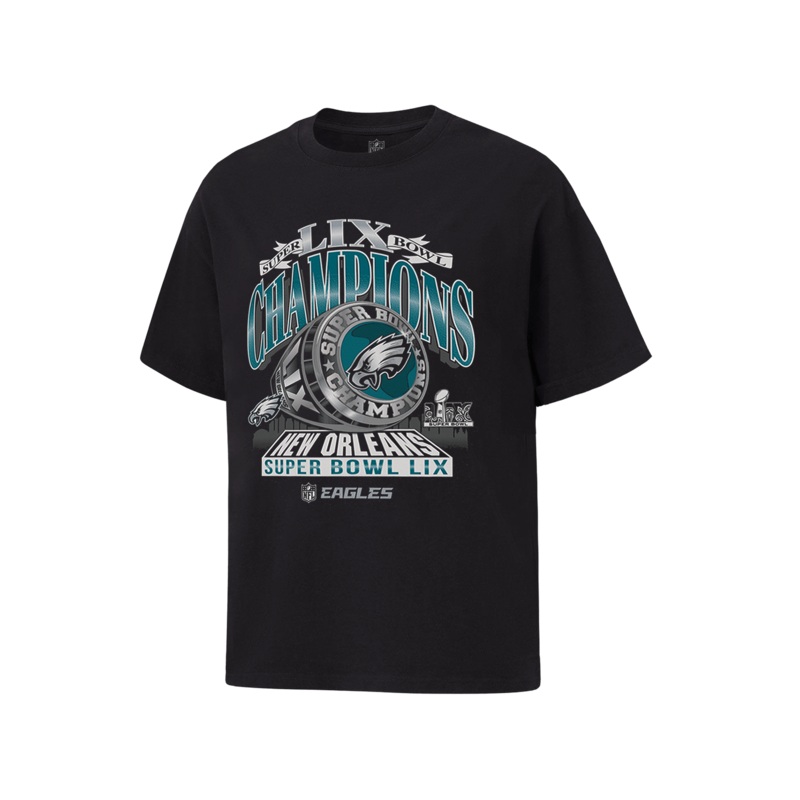 Philadelphia Eagles NFL Super Bowl LIX Champs Vintage T-Shirt – Faded Black