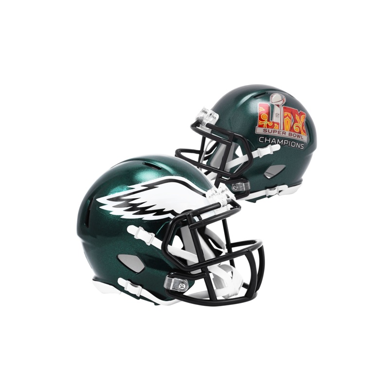 Philadelphia Eagles Riddell NFL Super Bowl LIX Champs Mini Size Speed Replica Helmet