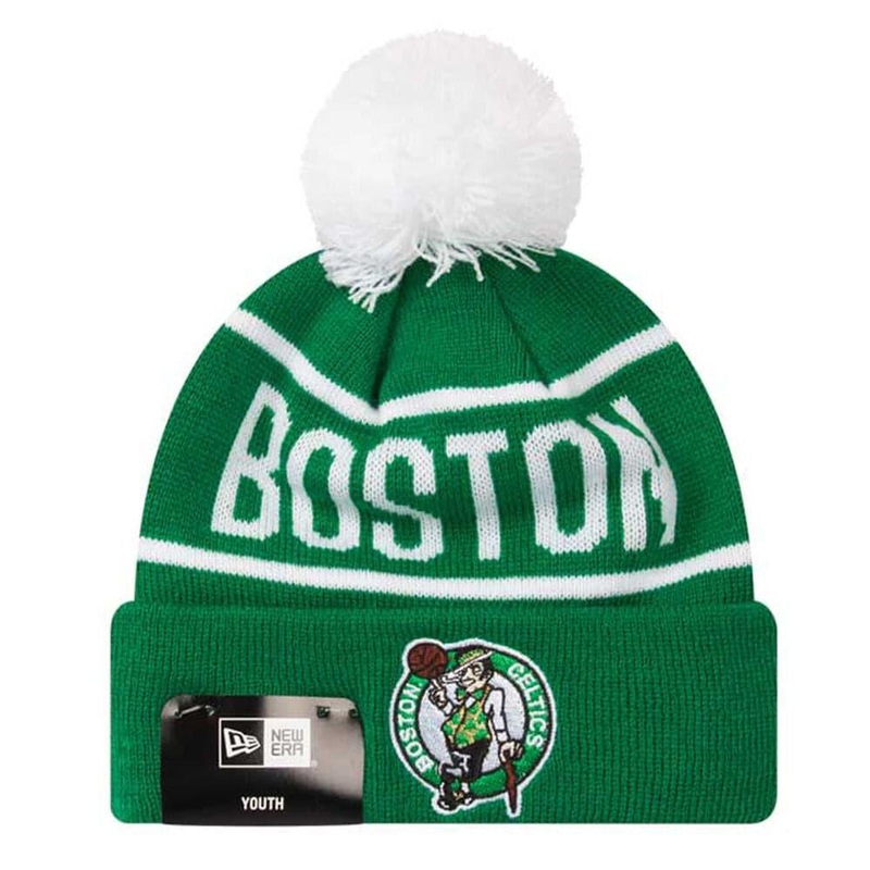Youths Boston Celtics New Era NBA Team On Fire Knit Beanie – Green