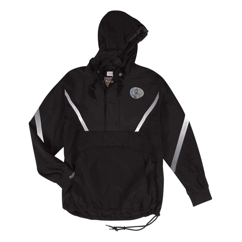 Boston Celtics Mitchell & Ness NBA Reflective Half Zip Anorak Jacket – Black