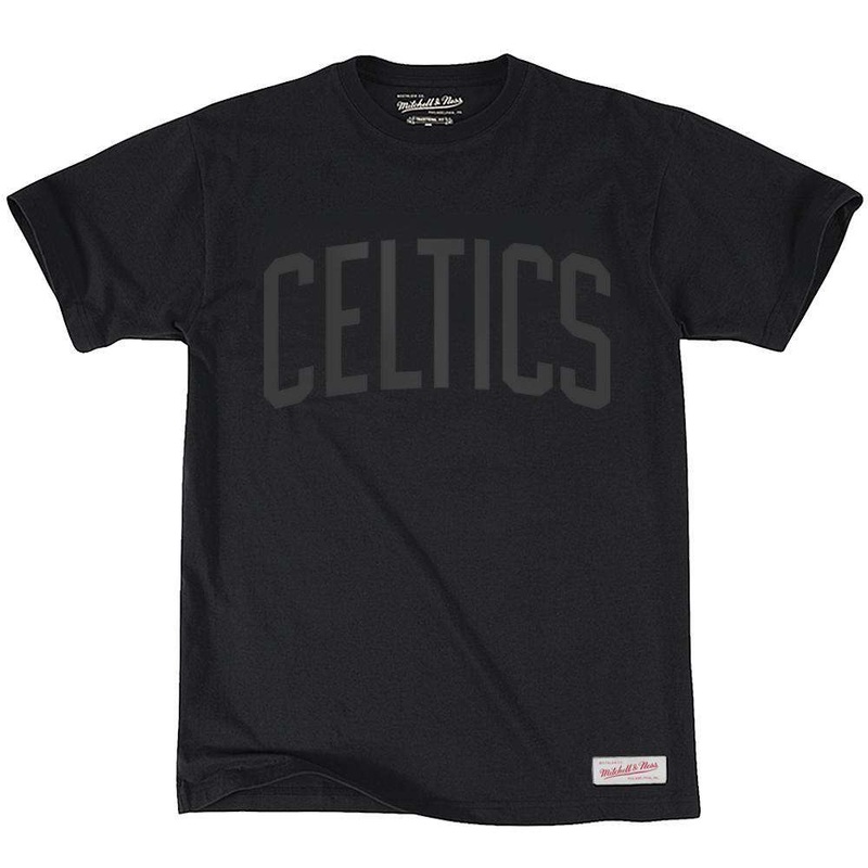 Boston Celtics Mitchell & Ness NBA Tonal Wordmark T-Shirt – Black