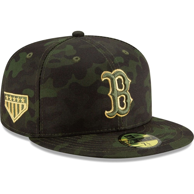 Boston Red Sox New Era MLB 2019 Armed Forces On-Field 59FIFTY Fitted Hat – Camo