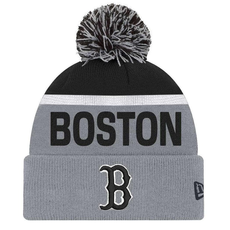 Boston Red Sox New Era MLB Team Monochrome Knit Beanie – Grey