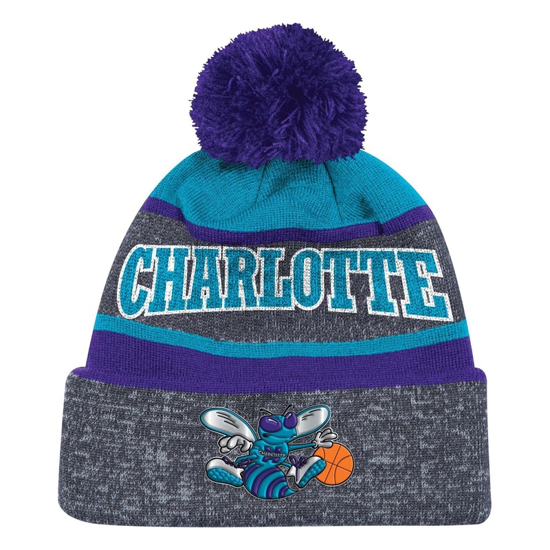 Charlotte Hornets Mitchell & Ness NBA HWC TPU Stripe Knit Beanie