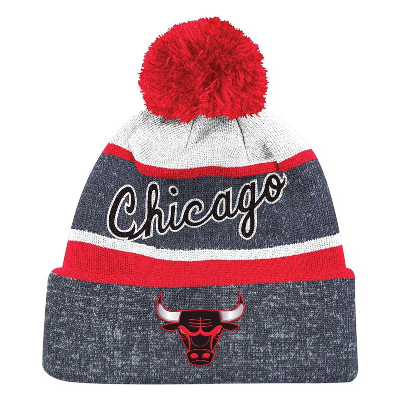 Chicago Bulls Mitchell & Ness NBA HWC TPU Stripe Knit Beanie