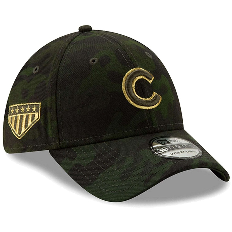 Chicago Cubs New Era MLB 2019 Armed Forces 39THIRTY Stretch Fit Curved Hat – Camo