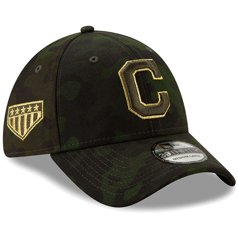 Cleveland Indians New Era MLB 2019 Armed Forces 39THIRTY Stretch Fit Curved Hat – Camo