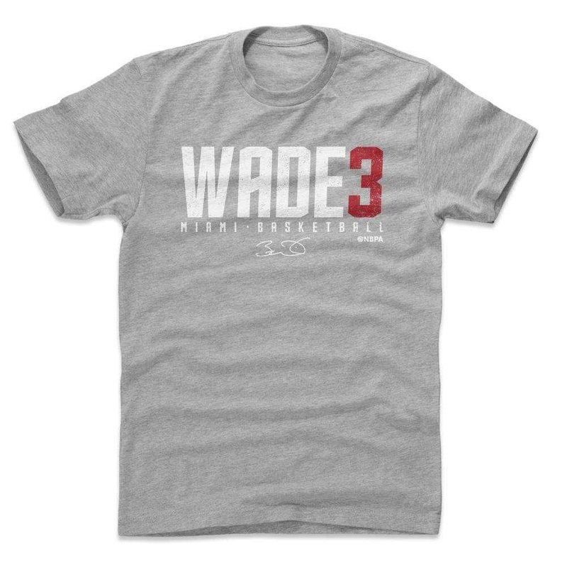 Dwyane Wade Miami Heat 500 Level NBA Name T-Shirt – Grey