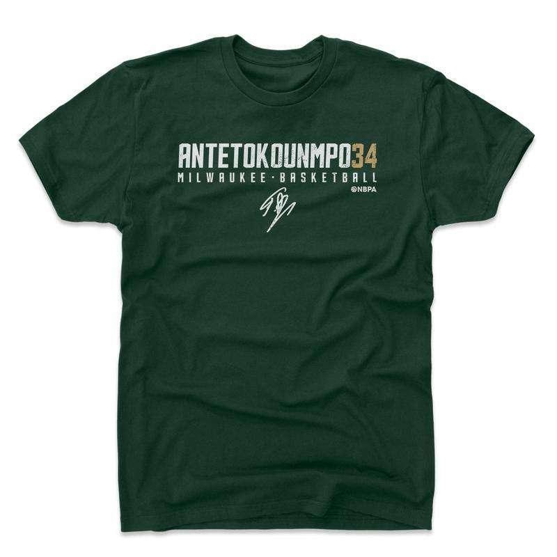 Giannis Antetokounmpo Milwaukee Bucks 500 Level NBA Name T-Shirt – Green