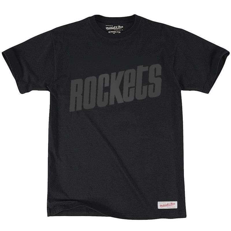Houston Rockets Mitchell & Ness NBA Tonal Wordmark T-Shirt – Black