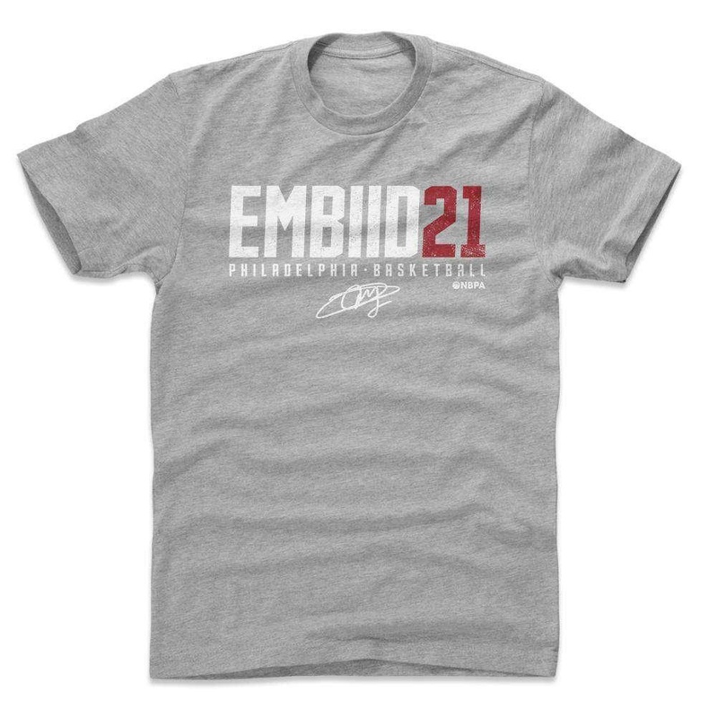 Joel Embiid Philadelphia 76ers 500 Level NBA Name T-Shirt – Grey