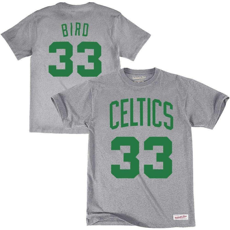 Larry Bird Boston Celtics Mitchell & Ness NBA Player T-Shirt – Grey