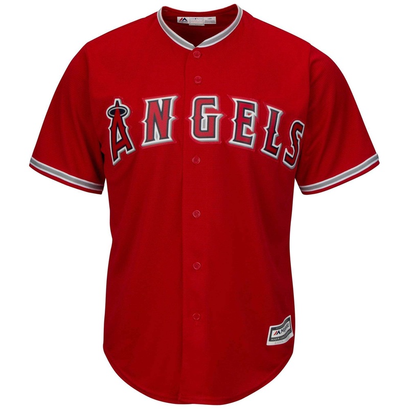 Los Angeles Angels Majestic MLB AC Cool Base Replica Jersey – Red