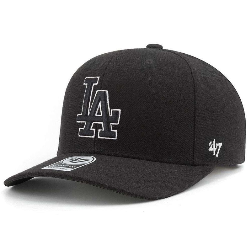 Los Angeles Dodgers ’47 MLB Cold Zone MVP DP Pre-Curved Snapback Hat – Black