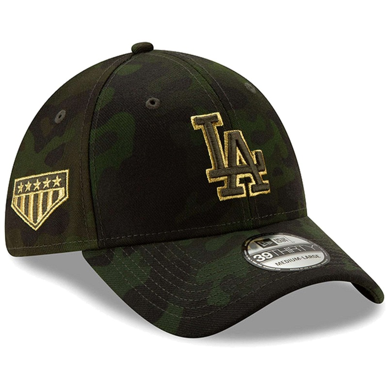 Los Angeles Dodgers New Era MLB 2019 Armed Forces 39THIRTY Stretch Fit Curved Hat – Camo