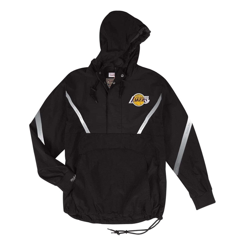 Los Angeles Lakers Mitchell & Ness NBA Reflective Half Zip Anorak Jacket – Black