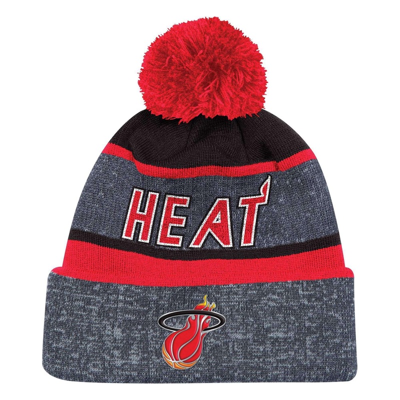 Miami Heat Mitchell & Ness NBA HWC TPU Stripe Knit Beanie