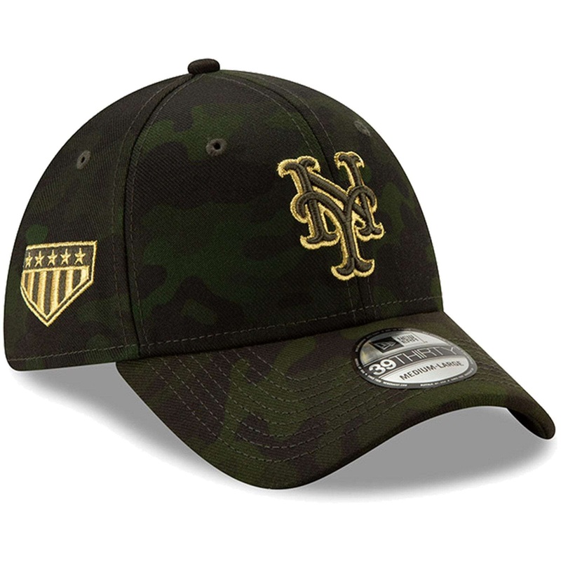New York Mets New Era MLB 2019 Armed Forces 39THIRTY Stretch Fit Curved Hat – Camo