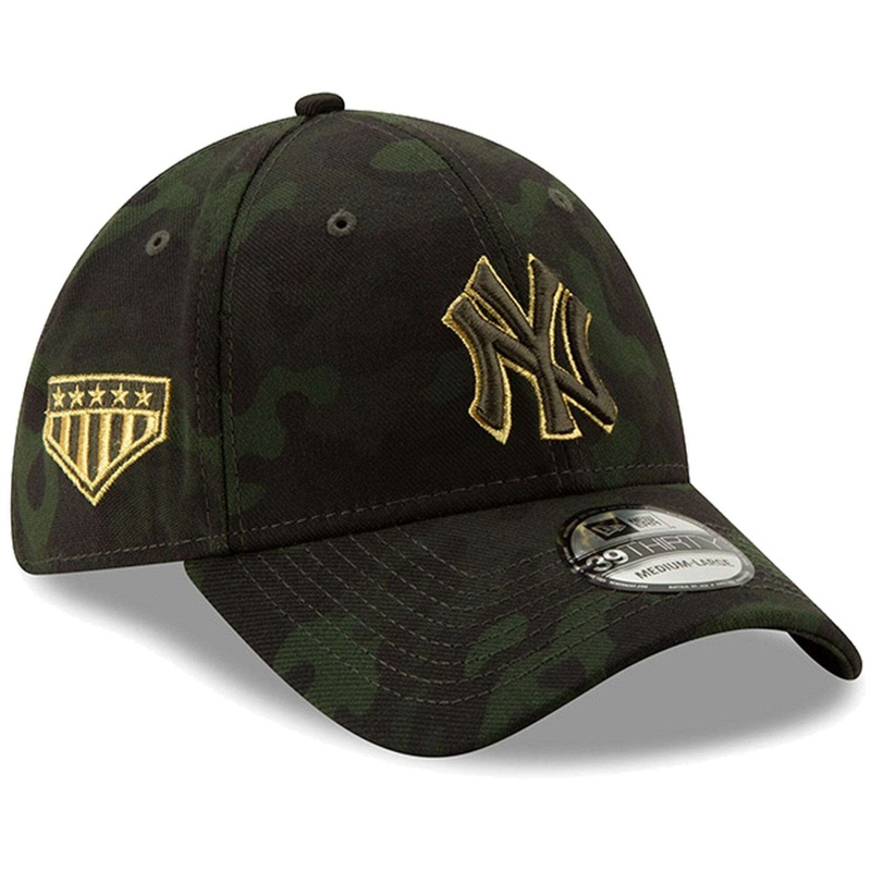 New York Yankees New Era MLB 2019 Armed Forces 39THIRTY Stretch Fit Curved Hat – Camo