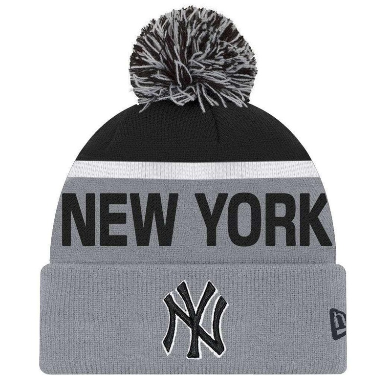 New York Yankees New Era MLB Team Monochrome Knit Beanie – Grey