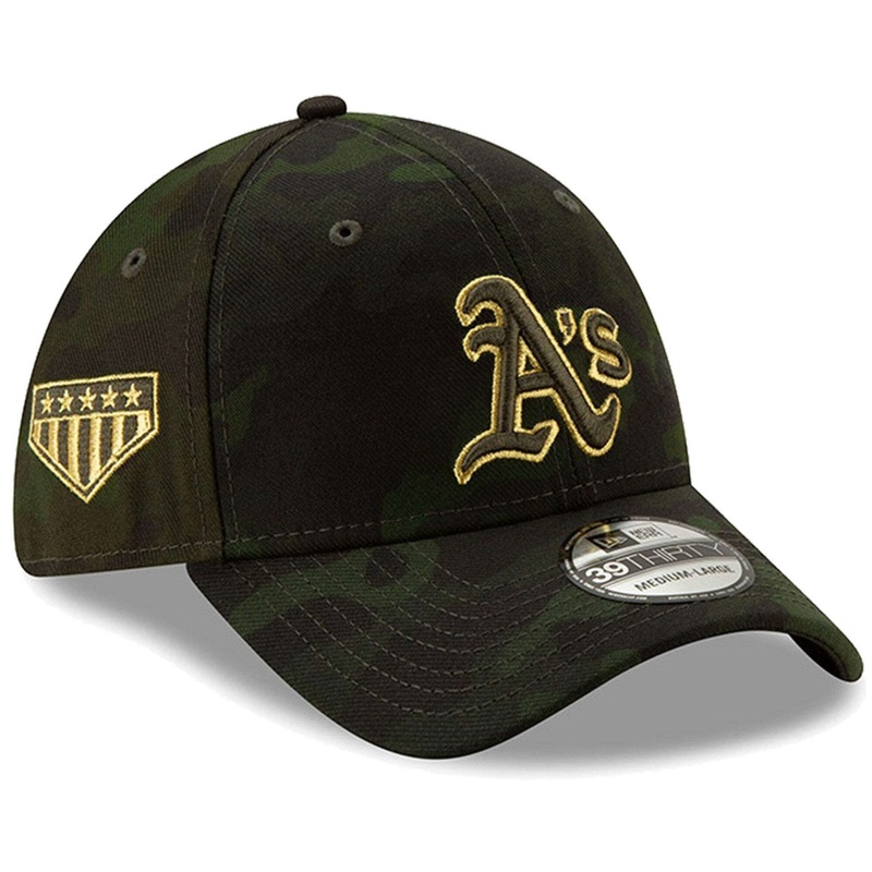 Oakland Athletics New Era MLB 2019 Armed Forces 39THIRTY Stretch Fit Curved Hat – Camo