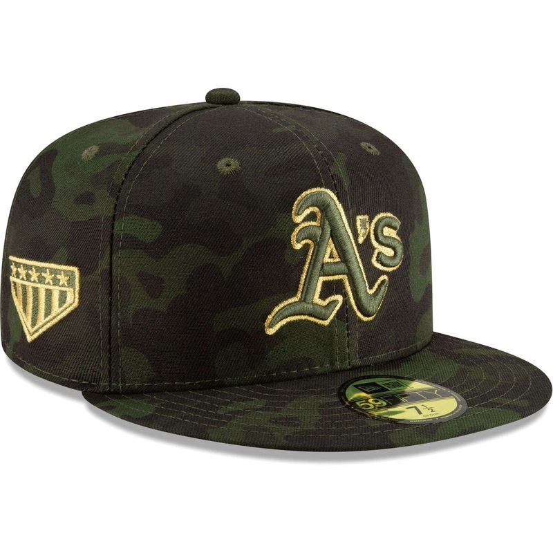 Oakland Athletics New Era MLB 2019 Armed Forces On-Field 59FIFTY Fitted Hat – Camo