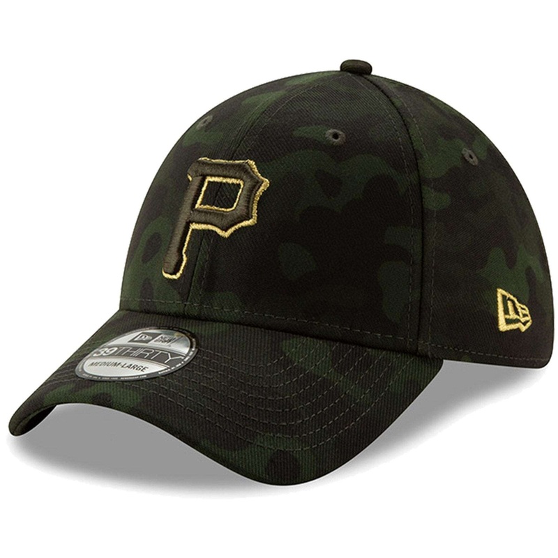 Pittsburgh Pirates New Era MLB 2019 Armed Forces 39THIRTY Stretch Fit Curved Hat – Camo