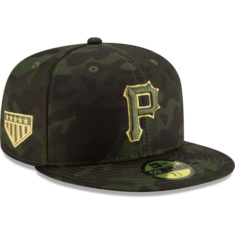 Pittsburgh Pirates New Era MLB 2019 Armed Forces On-Field 59FIFTY Fitted Hat – Camo