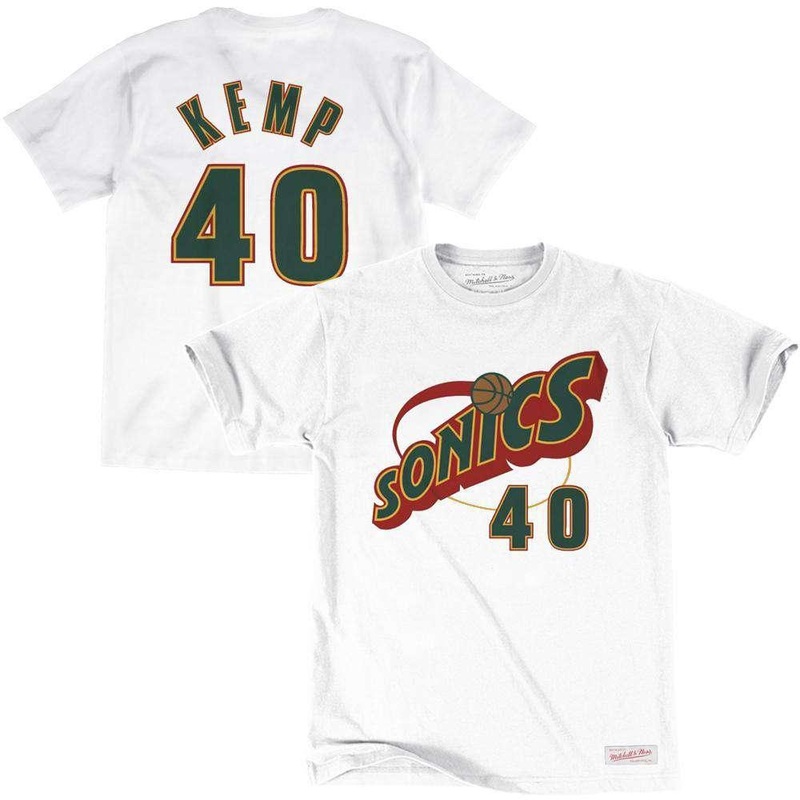 Shawn Kemp Seattle Supersonics Mitchell & Ness NBA Player T-Shirt – White