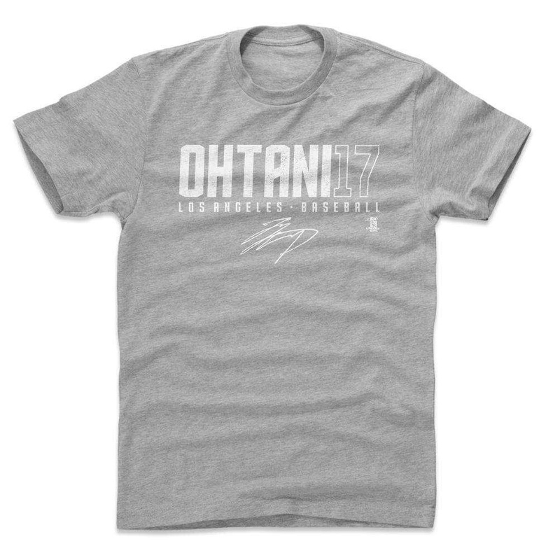 Shohei Ohtani Los Angeles Angels 500 Level MLB Name T-Shirt – Grey