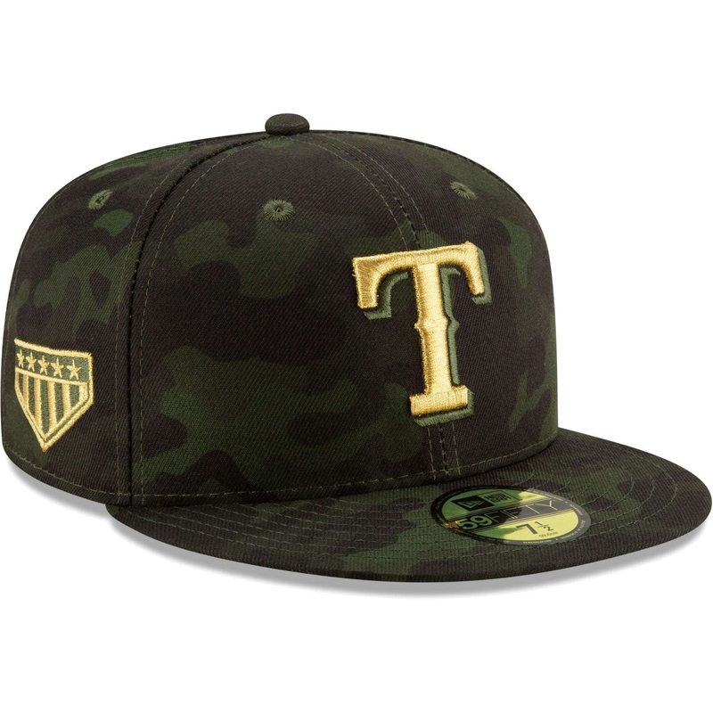 Texas Rangers New Era MLB 2019 Armed Forces On-Field 59FIFTY Fitted Hat – Camo