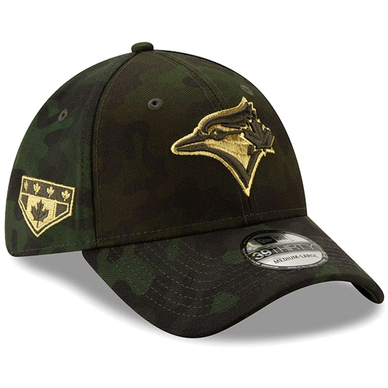 Toronto Blue Jays New Era MLB 2019 Armed Forces 39THIRTY Stretch Fit Curved Hat – Camo