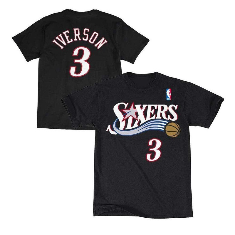 Youths Allen Iverson Philadelphia 76ers Outerstuff NBA Player T-Shirt – Black