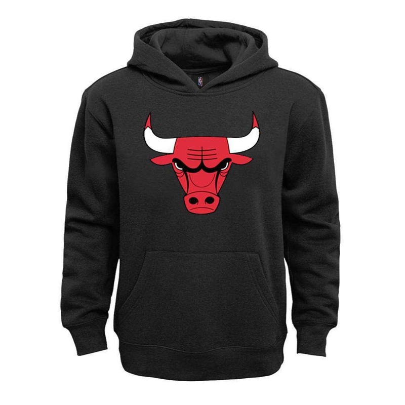Youths Chicago Bulls Outerstuff NBA Primary Logo Hoodie Jumper – Black