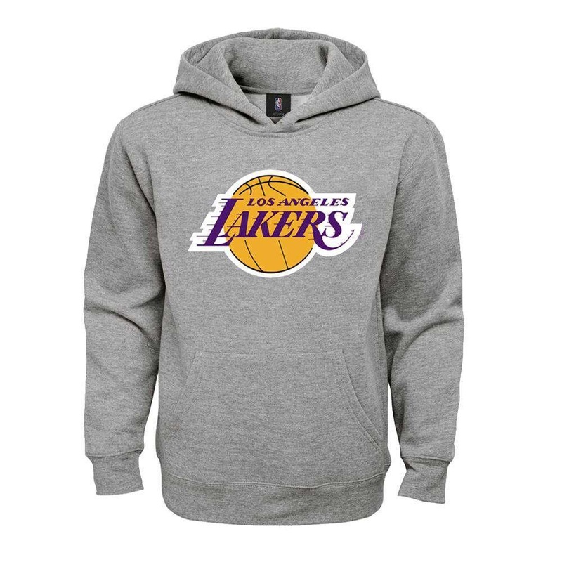 Youths Los Angeles Lakers Outerstuff NBA Primary Logo Hoodie Jumper – Grey