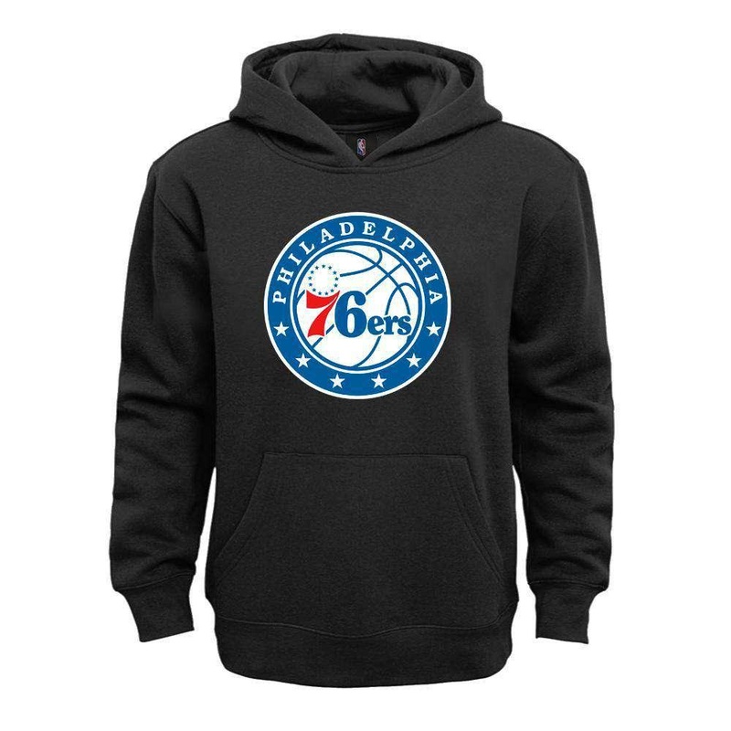 Youths Philadelphia 76ers Outerstuff NBA Primary Logo Hoodie Jumper – Black