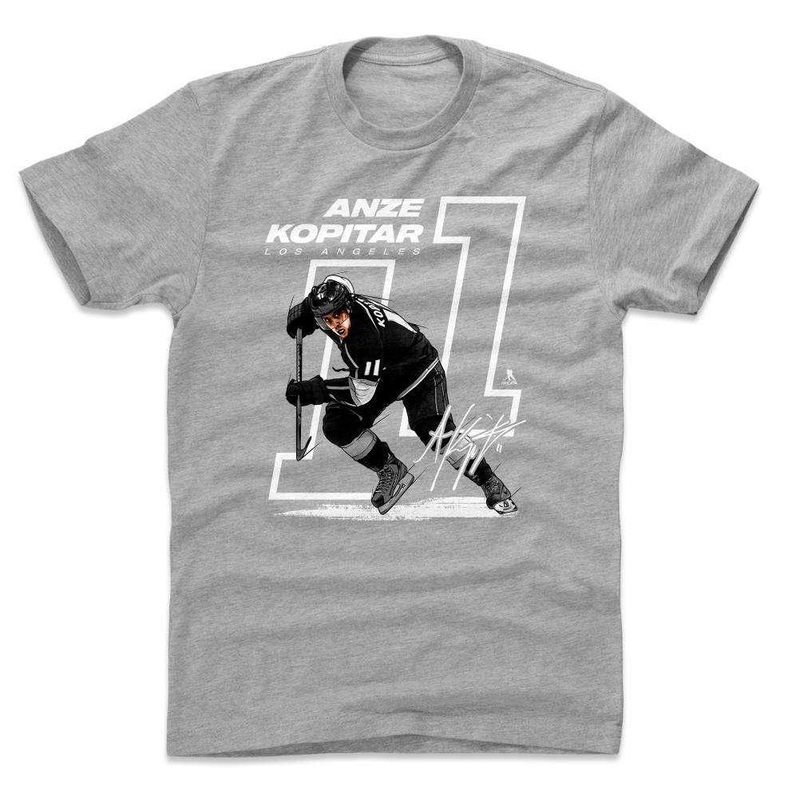 Anze Kopitar Los Angeles Kings 500 Level NHL Offset T-Shirt – Grey