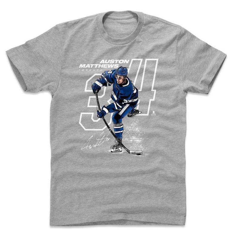 Auston Matthews Toronto Maple Leafs 500 Level NHL Offset T-Shirt – Grey