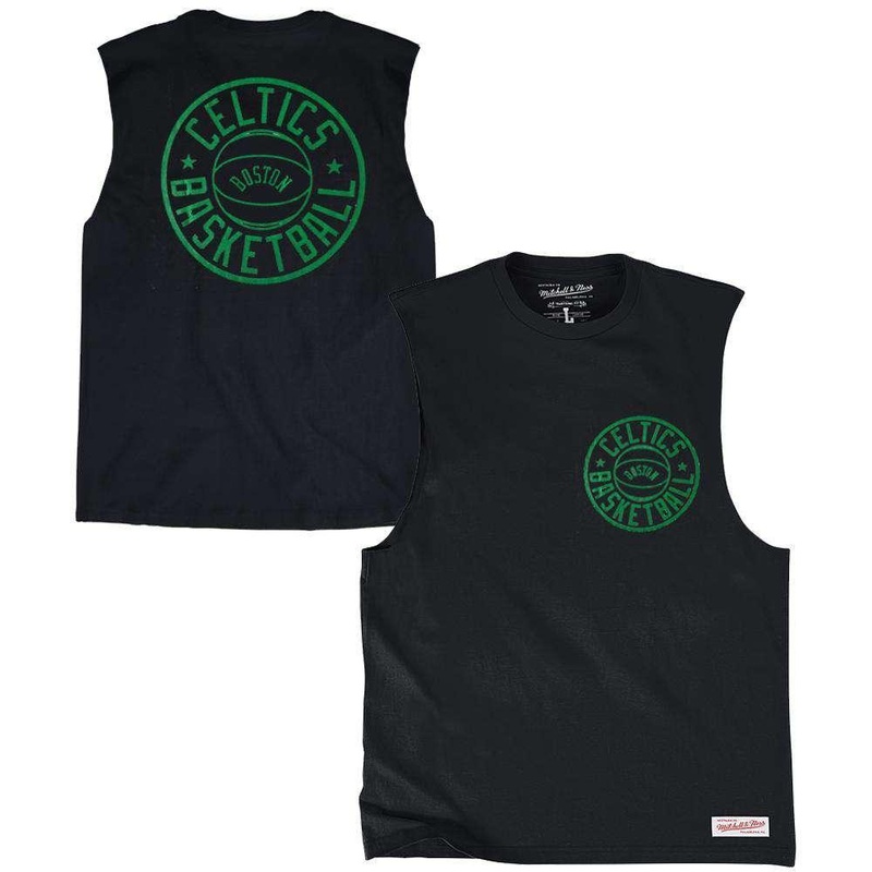 Boston Celtics 76ers Mitchell & Ness NBA Full Circle Muscle T-Shirt – Black