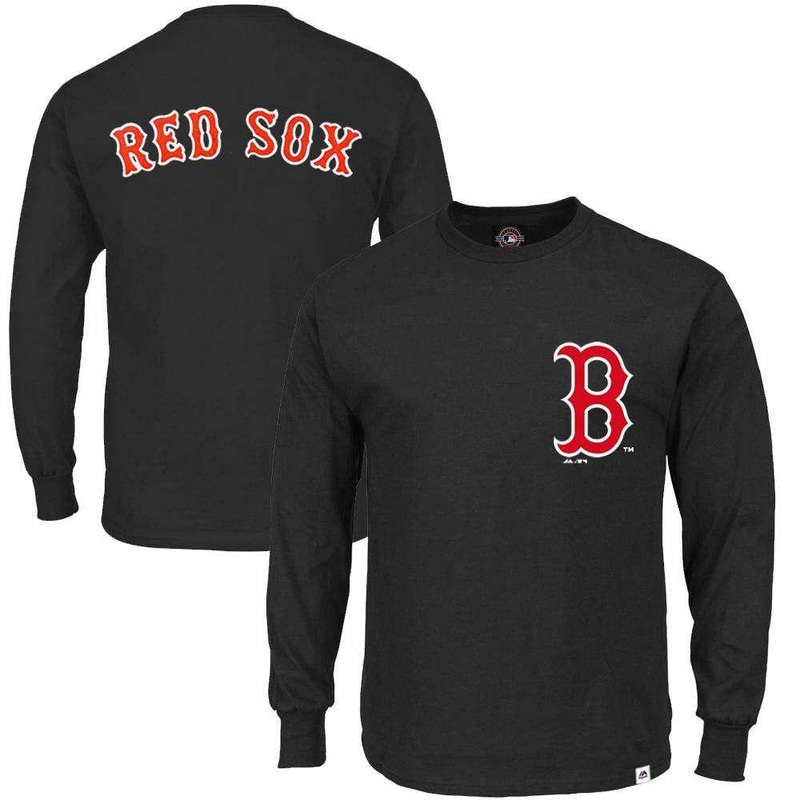 Boston Red Sox Majestic MLB Takum Long Sleeve T-Shirt – Black