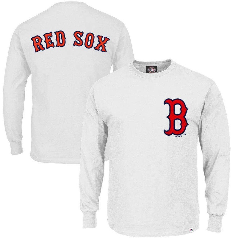Boston Red Sox Majestic MLB Takum Long Sleeve T-Shirt – White