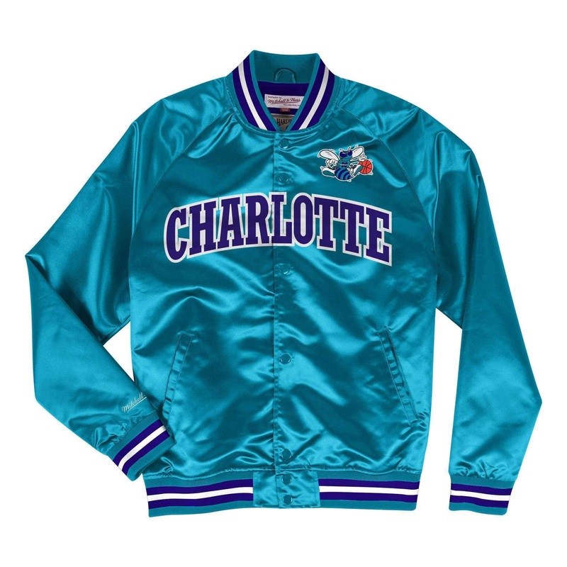 Charlotte Hornets Mitchell & Ness NBA Lightweight Satin Jacket – Teal