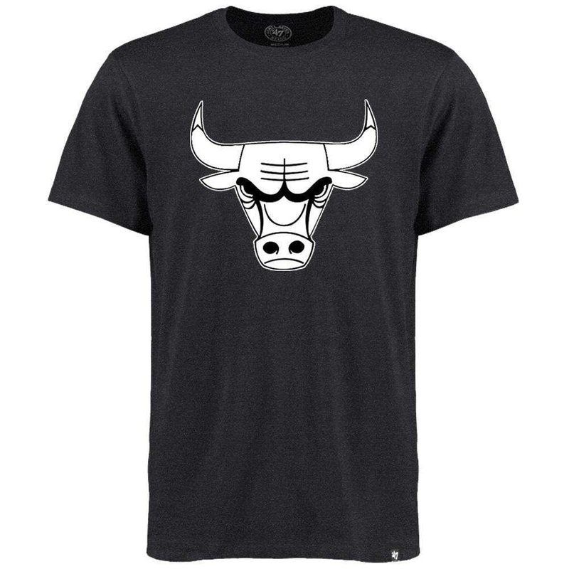 Chicago Bulls ’47 NBA Black & White Imprint T-Shirt – Charcoal Marle