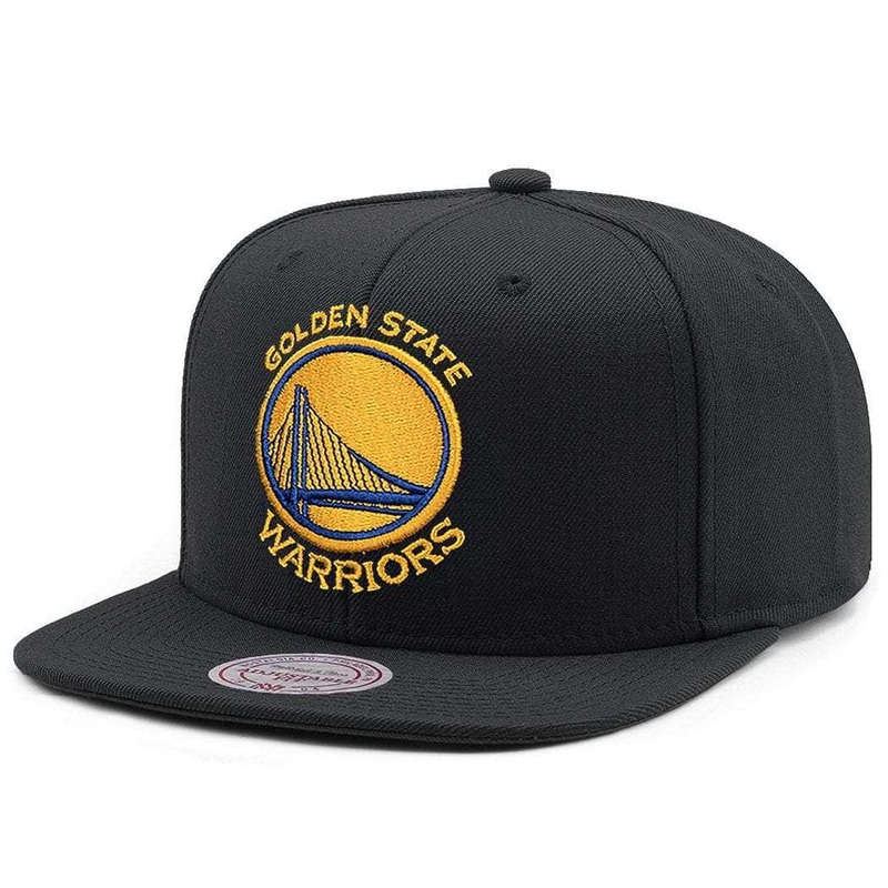 Golden State Warriors Mitchell & Ness NBA Team High Crown Snapback Hat – Black