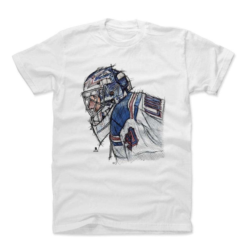 Henrik Lundqvist New York Rangers 500 Level NHL Sketch T-Shirt – White