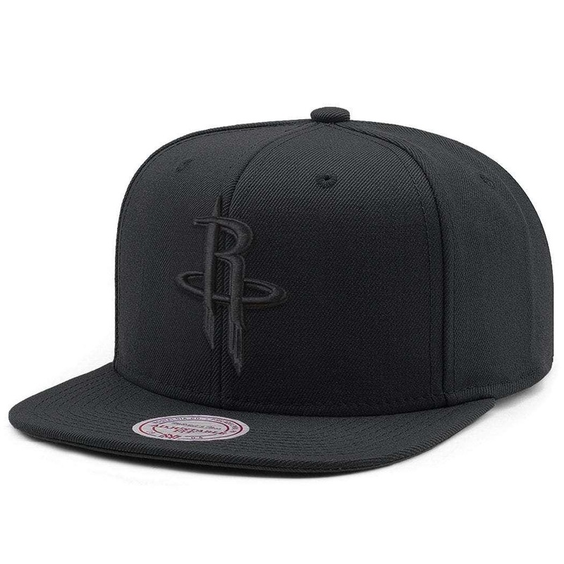 Houston Rockets Mitchell & Ness NBA All Black High Crown Snapback Hat