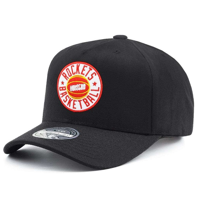 Houston Rockets Mitchell & Ness NBA Full Circle 110 Curve Snapback Hat – Black