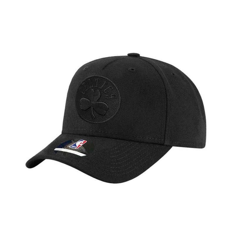 Infants Boston Celtics Outerstuff NBA All Black Pinch Panel Curve Snapback Hat