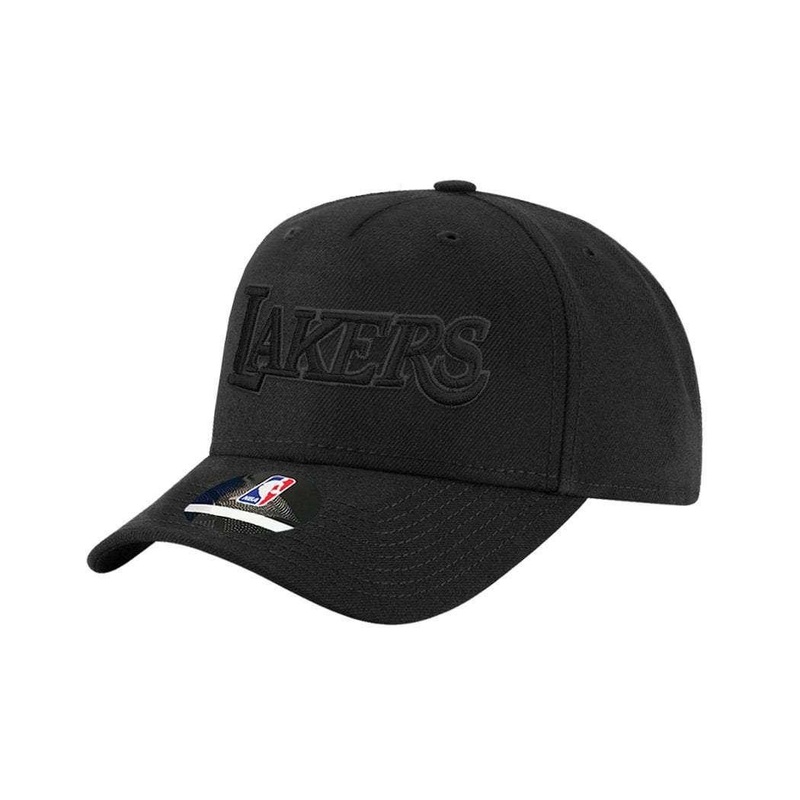 Infants Los Angeles Lakers Outerstuff NBA All Black Pinch Panel Curve Snapback Hat